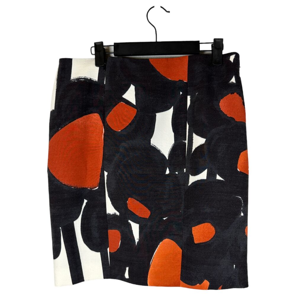 Chloe Vintage 2000s Black Red Patterned Ruched Skirt Size 40 US L NEW